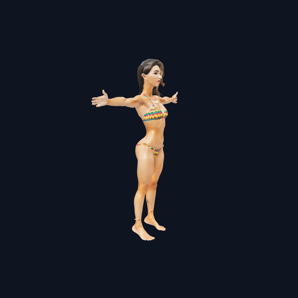 Vibrant Zigzag Swimsuit model pack